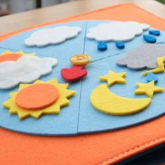 Shopdbest Montessori Interaktivna 3D Senzorična Otroška Knjiga: Iz Bombaža in Mehkega Filca za Učenje in Zabavo - Mehka in Trpežna Idealna za Dolga potovanja in Čakalnice