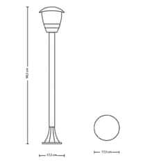 Philips Vrtna svetilka LED E27 CREEK stoječi steber 100cm
