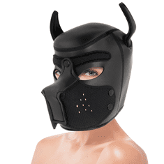 Darkness Bondage pasja maska s snemljivim nagobčnikom, L