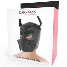 Darkness Bondage pasja maska s snemljivim nagobčnikom, L