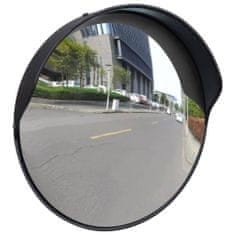 Vidaxl Konveksno prometno ogledalo iz PC plastike črno 30 cm zunanje