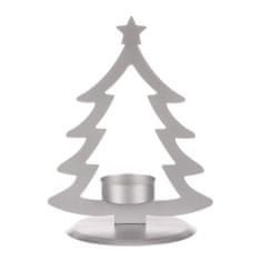 Autronic Kovinski svečnik v obliki drevesa, za čajno svečko, srebrn mat. CP151094-SREBRNA