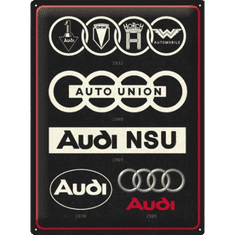 NOSTALGIC-ART Okrasna tabla Audi logo evolution