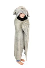 Cozy Noxxiez BL824 Slon - topla odeja s kapuco z žepi za živali in tačke