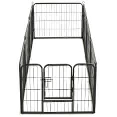 Vidaxl Ograda za pse z 8 jeklenimi paneli 60x80 cm črne barve