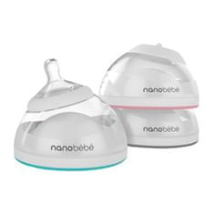 Nanobébé Breastmilk - steklenička za materino mleko ROZA 2kosa
