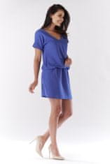 Awama Ženska mini obleka Gwendogune A178 modro nebo L/XL