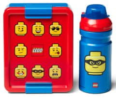 STREFA Škatla za prigrizke 20x17,3x7,1cm + steklenička 390ml, PP+ silikon LEGO ICONIC CLASSIC 2-delni komplet