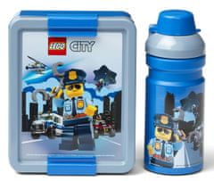 STREFA Škatla za prigrizke 20x17,3x7,1cm + steklenička 390ml, PP+ silikon LEGO CITY set 2 kosa