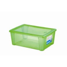 Stefanplast Plastična škatla za shranjevanje s pokrovom, zelena SCATOLA 10L, 36,5x25,5x14cm