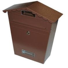 STREFA Poštni nabiralnik s streho 290x360x105mm rjave barve