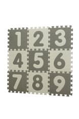 BabyDan Igralna podloga puzzle Grey s številkami 90 x 90 cm