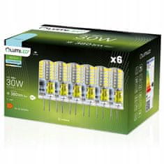 LUMILED 6x LED žarnica 12V G4 CAPSULE 4W = 30W 380lm 6500K Hladno bela 360°