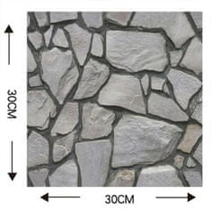 Cool Mango 3d kamnite izbočene opečnate stenske nalepke - greybrick