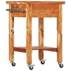 Greatstore Kuhinjski voziček 55x55x89 cm trden akacijev les