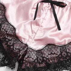 Ženska pižama, 4- delni spalni set, Halja+ kratke hlače+ spodnjice+ top, Unisize (S-L) | LUXESET