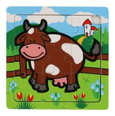 Teddies Lesena sestavljanka Moje prve živali: krava 9 kosov