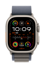 Apple Watch Ultra 2 GPS+Cellular pametna ura, 49 mm, ohišje Titanium, pašček Blue Alpine Loop Medium (MREP3BS/A)