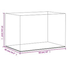 Greatstore Razstavna škatla prozorna 56x36x37 cm akril