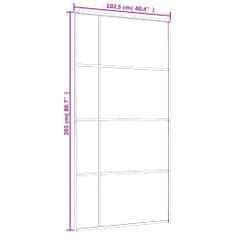 Vidaxl Drsna vrata ESG steklo in aluminij 102,5x205 cm bela