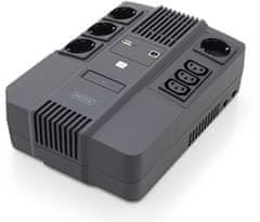 Digitus UPS vse-v-enem, 800VA / 480W, LED 12V / 9Ah x1, 4x CEE 7 / 7,3x IEC C13, USB, RJ45
