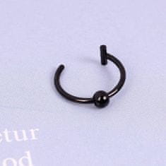 Northix Lažni piercing iz nerjavečega jekla - 8 mm - črn 