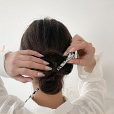 Northix Čudovita palica za lase - črno-bela - 18,6 cm 