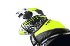 Cappa Racing Usnjene motoristične rokavice TANAKA, dolge, črna/bela/zelena M