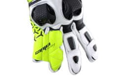 Cappa Racing Usnjene motoristične rokavice TANAKA, dolge, črna/bela/zelena M