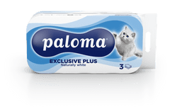 Paloma Exclusive toaletni papir, bel, 8 kosov