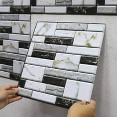 3D Samolepilne stenske nalepke z izgledom marmorja (10 kosov), 30x30 cm, enostaven nanos, dodajte domu pridih svežine in luksuza, StickMarble