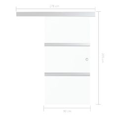 Vidaxl Drsna vrata ESG steklo in aluminij 90x205 cm srebrna
