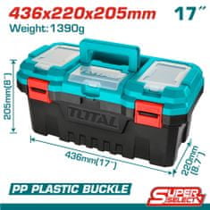 Total Plastična škatla za orodje 436x220x205mm (TPBX0171)