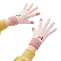 MG Snowman rokavice za zaslone na dotik, roza
