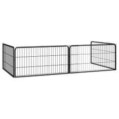 Vidaxl Pasja ograda 4 paneli črna 100x50 cm jeklo s prašnim premazom