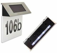 aptel Inox LED solarna hišna številka na tablici 17cm