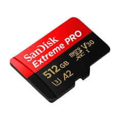 SanDisk Pomnilniška kartica EXTREME PRO microSDXC 512 GB 200/140 MB/s UHS-I U3 (SDSQXCD-512G-GN6MA)