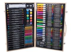 Verkgroup 188 delni umetniški komplet barvic in flomastrov za slikanje v lesenem kovčku