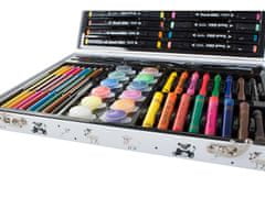 Verkgroup 66 delni umetniški komplet barvic in flomastrov za slikanje v lesenem kovčku