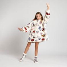 Svilanit SoftHug otroška hoodie odeja z rokavi, sovice + nogavice