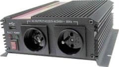 Carspa Napetostni pretvornik CAR1KU-24 24V/230V+USB 1000W, modificiran sinus
