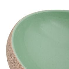 shumee Nadpultni umivalnik zelen in rjav ovalen 59x40x15 cm keramika