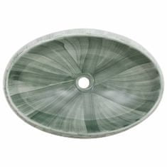 shumee Nadpultni umivalnik zelen ovalen 59x40x15 cm keramika