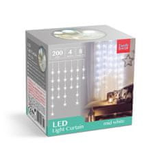 Family Christmas LED zavesa 200 LED 4,2m IP44 bela barva svetlobe