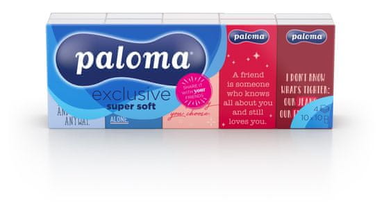 Paloma Exclusive papirnati robčki, 10x10, 4-slojni, Friends Edition