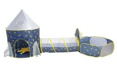Aga4Kids Otroški igralni šotor s plezalnim tunelom Modra