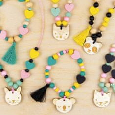 Petitcollage Komplet za izdelovanje nakita "Očarljive živali", lesene kroglice