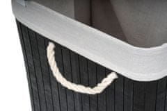 G21 105 l košara za perilo z razdelilnikom, bambusova črna z belo košaro
