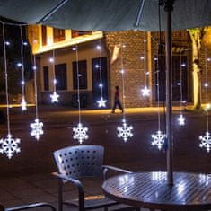 Northix Svetlobna zavesa z LED lučkami - snežinke in zvezdice 