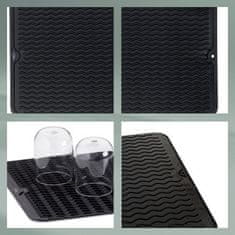 Kela Pladenj za kapljice Rena silikon črna 40,0x30,0x0,6cm KL-11509